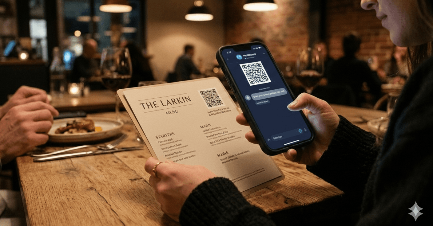 Restaurant — Guests scan to explore menus, ask about allergens and get instant recommendations.